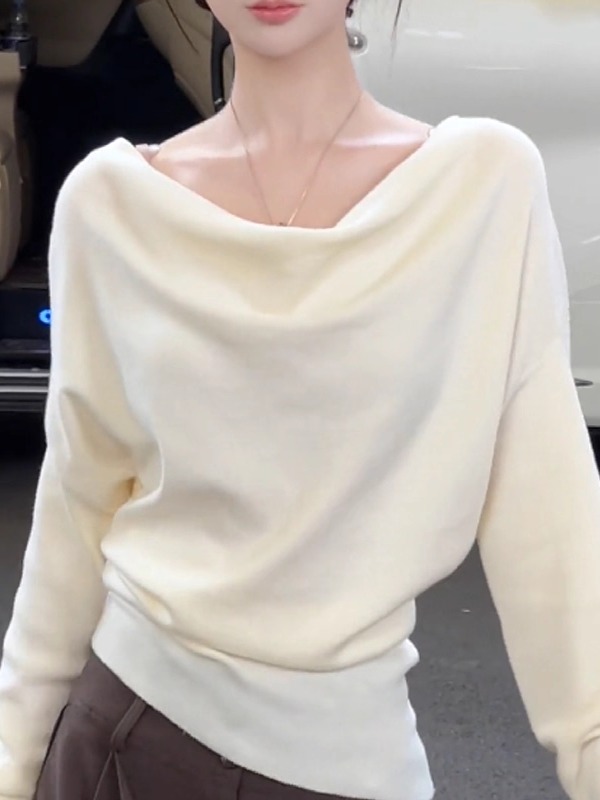 Base Layer Top - Irregular Hemline Knitwear Women's Spring 2026