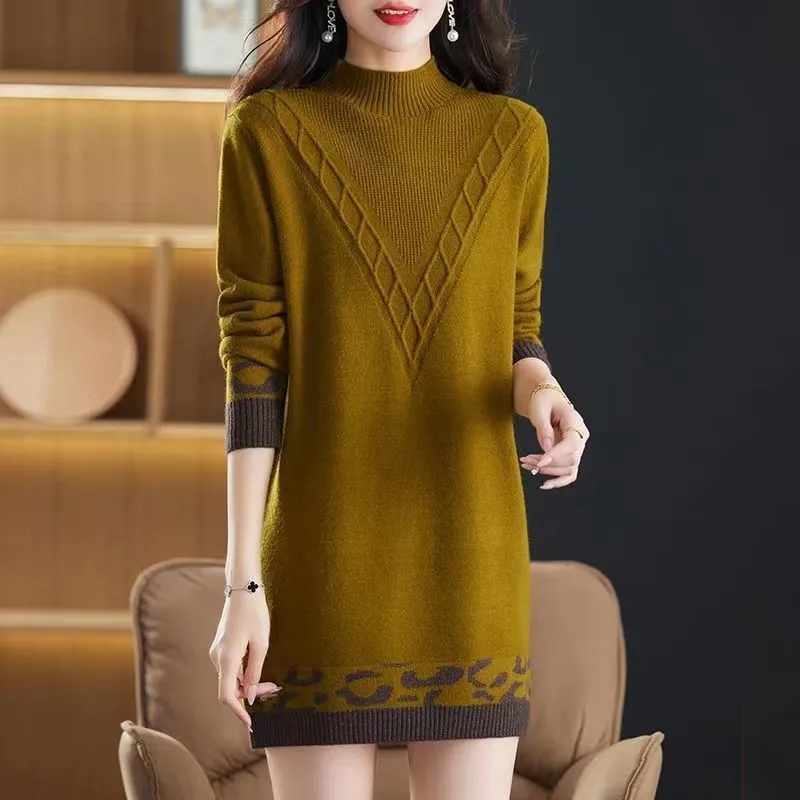 Thermal Long John - Women Pullover Sweater Half High Collar