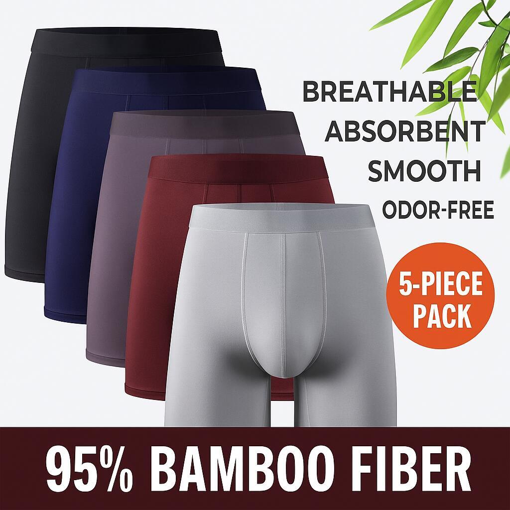 5pcs 95% Bamboo Fiber 5% Spand - Boxer Shorts Modal のレビューと価格