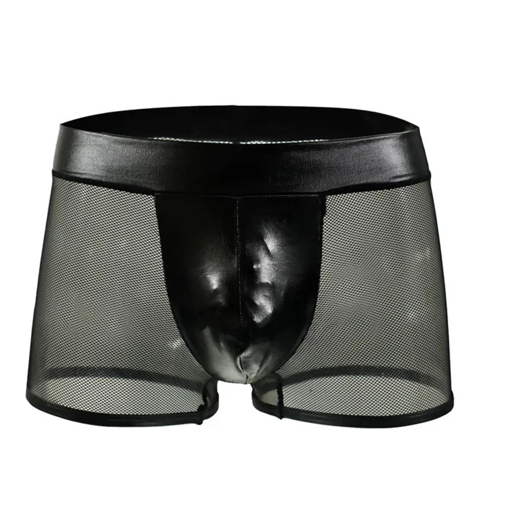 Men Sexy Underwear Faux Leathe - Bamboo Fiber Trunk のレビューと価格