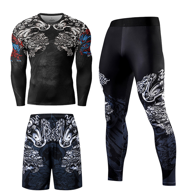 2/3PCS Men Jiu jitsu Tracksuit - Compression Long Pant のレビューと価格