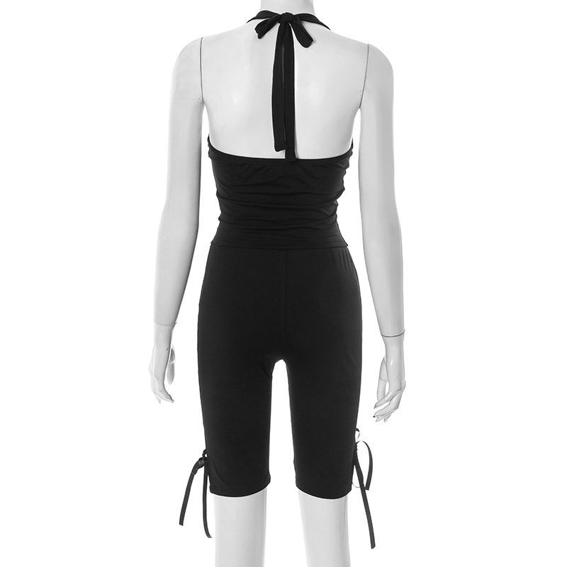 Women Solid 2 Piece Set Summer - Suspender Tank Top のレビューと価格