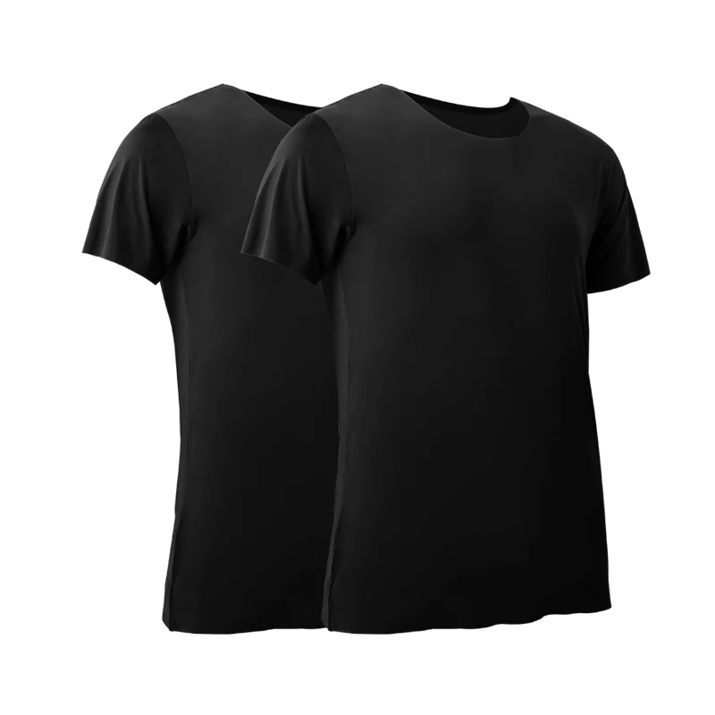 2PCS Men's Summer Ice Silk Sea - Undershirt Crew Neck のレビューと価格