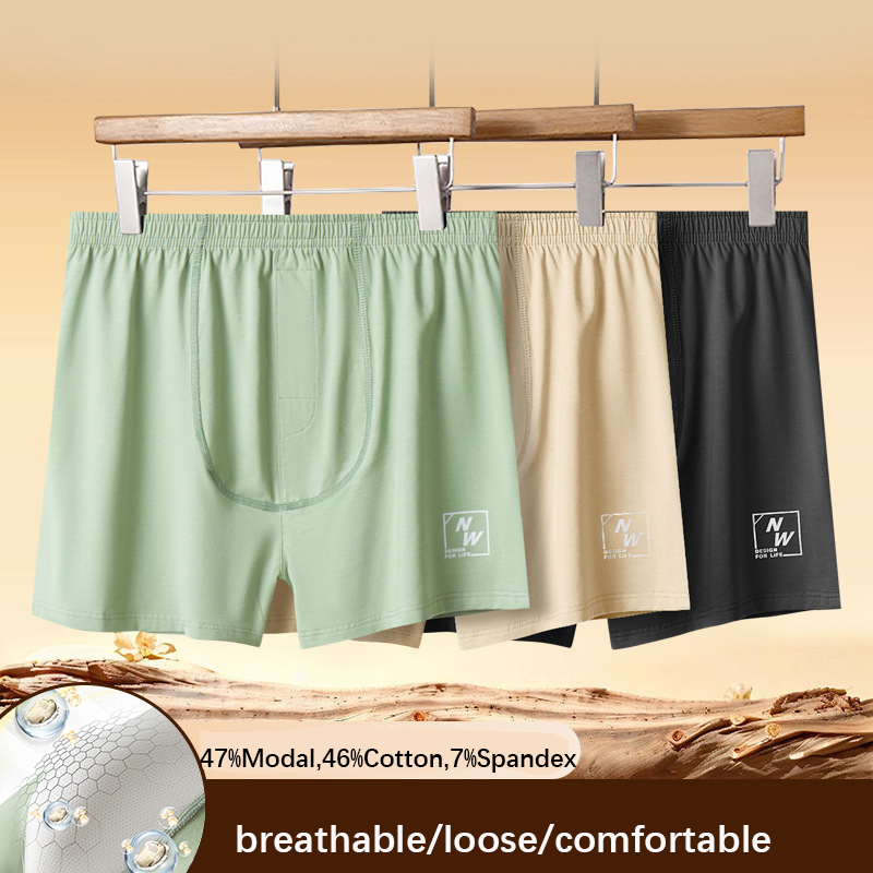 Solid Color Men Underwear Boxe - Boxer Shorts Modal のレビューと価格