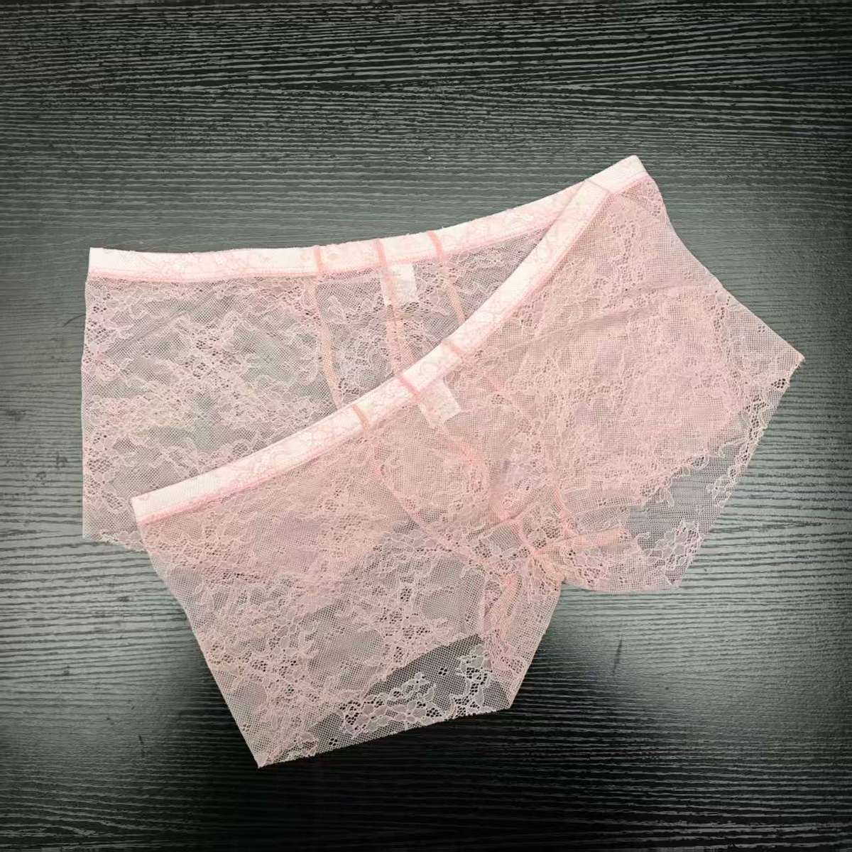 2PCS PACK Man's Pink Lace Brie - Boxer Brief Pack Cotton のレビューと価格