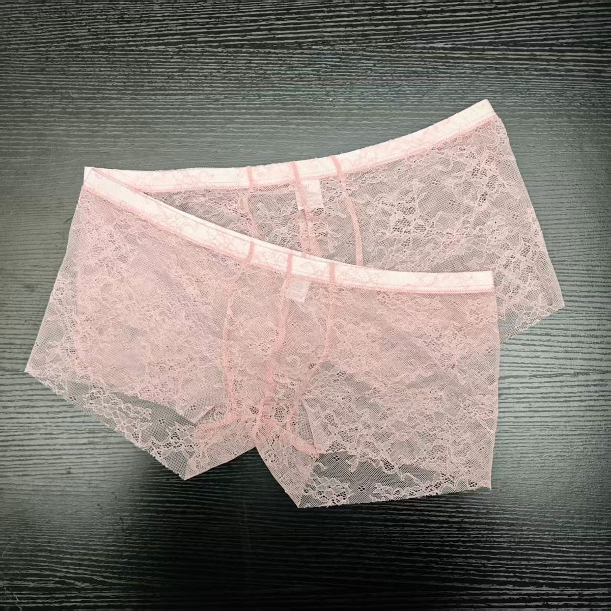 2PCS PACK Man's Pink Lace Brie - Boxer Brief Pack Cotton のレビューと価格