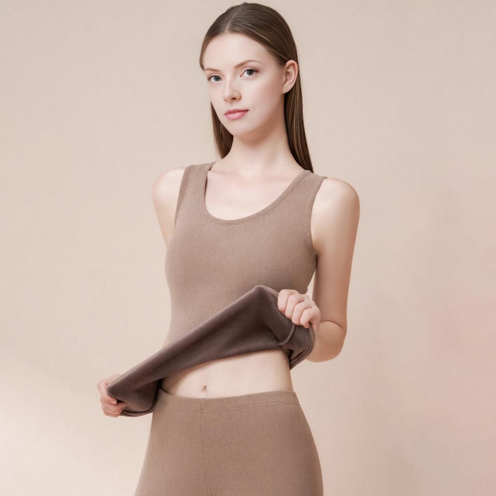 Fleece Lined Women Thermal Tan - Undershirt Crew Neck のレビューと価格