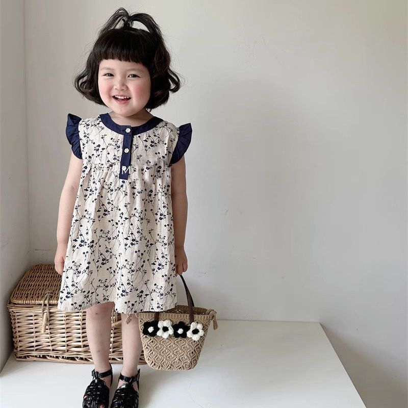 Girls summer floral dress 2024 - Undershirt Crew Neck のレビューと価格