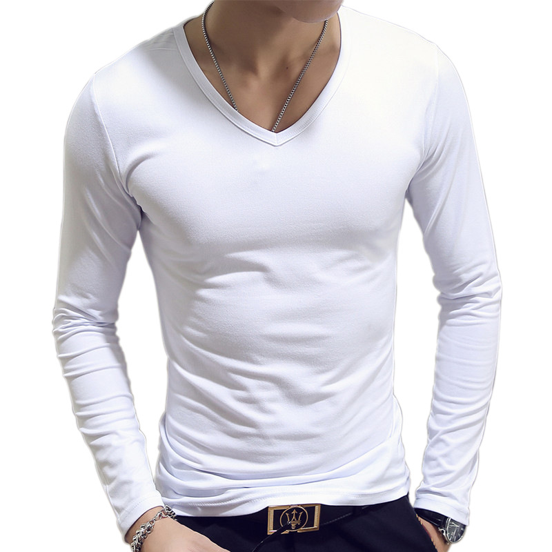 V Neck Mens T Shirts Plain Lon - Undershirt Crew Neck のレビューと価格