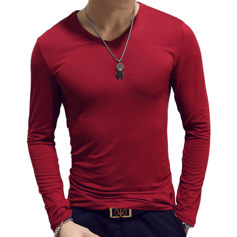 V Neck Mens T Shirts Plain Lon - Undershirt Crew Neck のレビューと価格