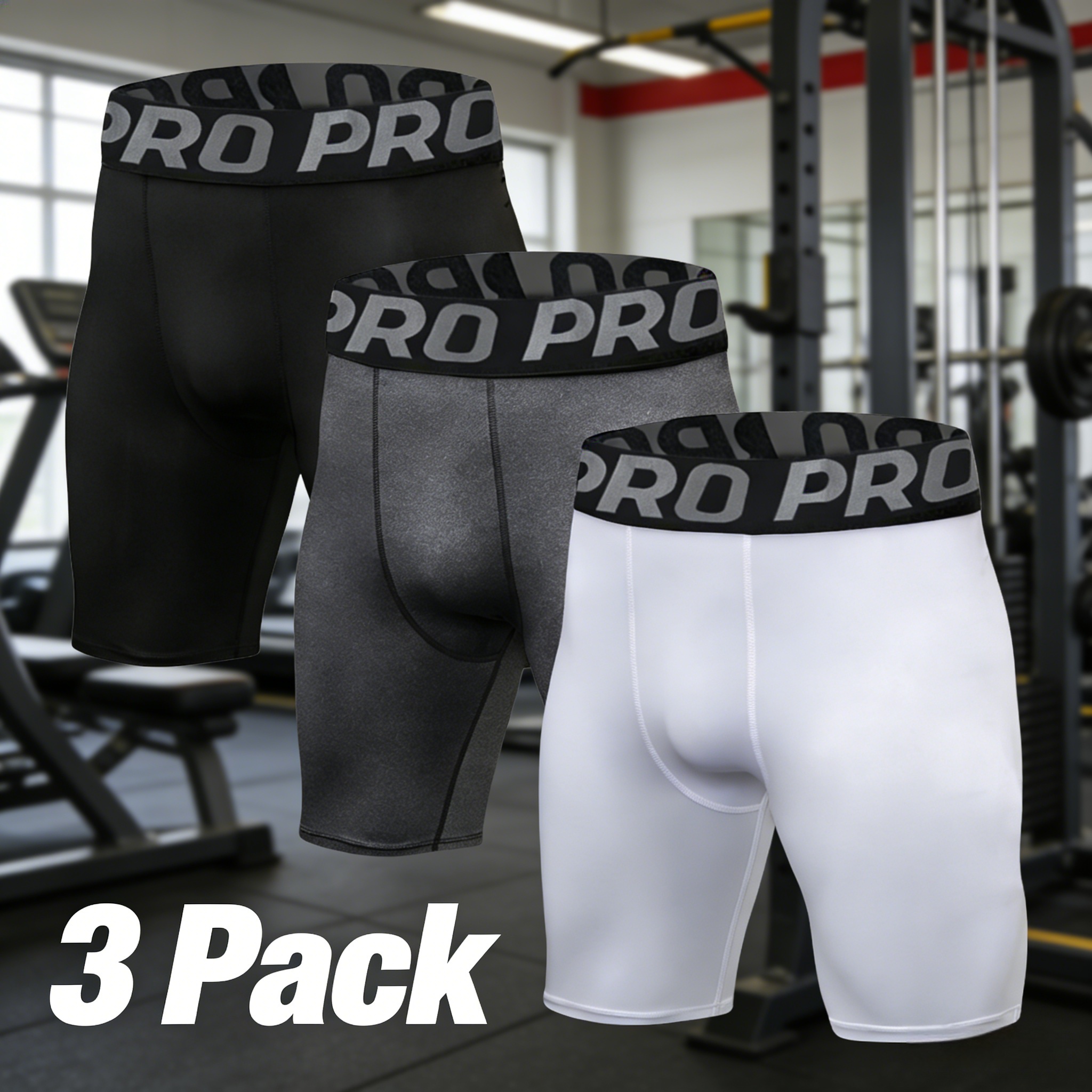 3 Pack Mens Compression Shorts - Performance Boxer Sport のレビューと価格