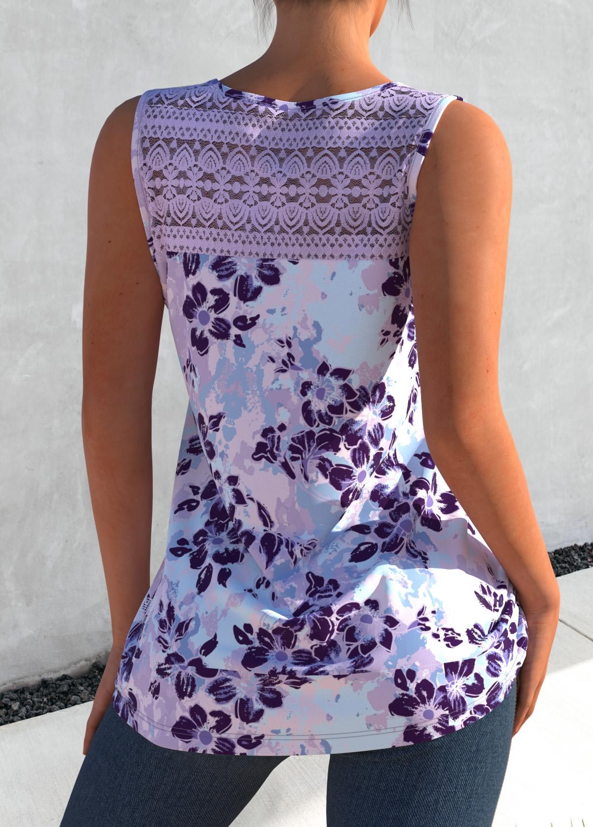 Plus Size Cross Strap Floral P - Suspender Tank Top のレビューと価格