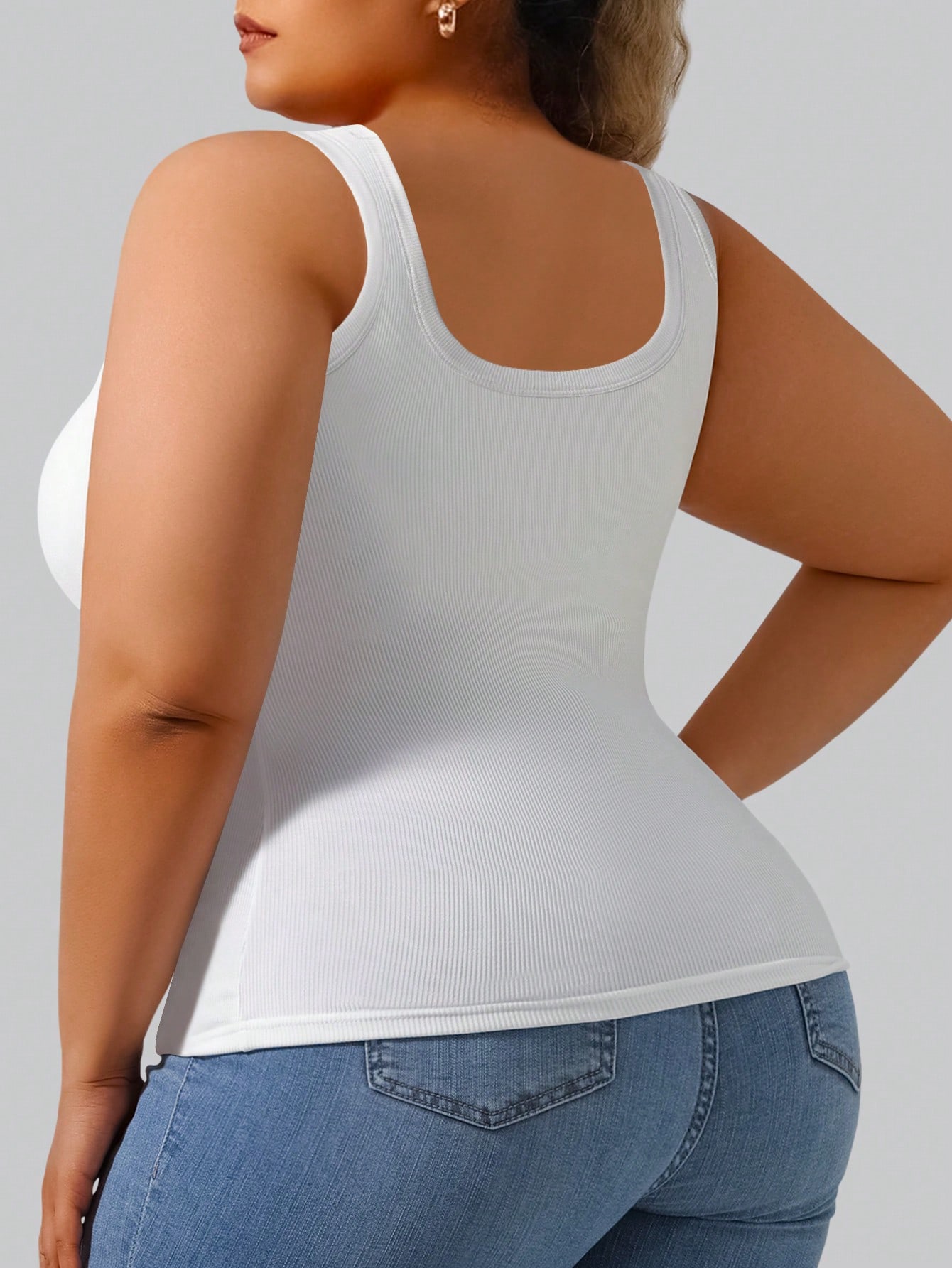Plus Size Women's Solid Ribbed - Tank Top Ribbed のレビューと価格