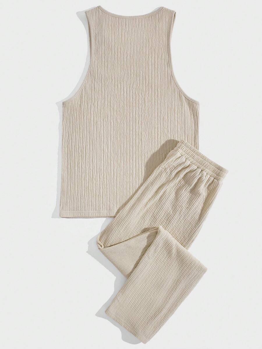 Men Solid Tank Top And Pants S - Tank Top Ribbed のレビューと価格