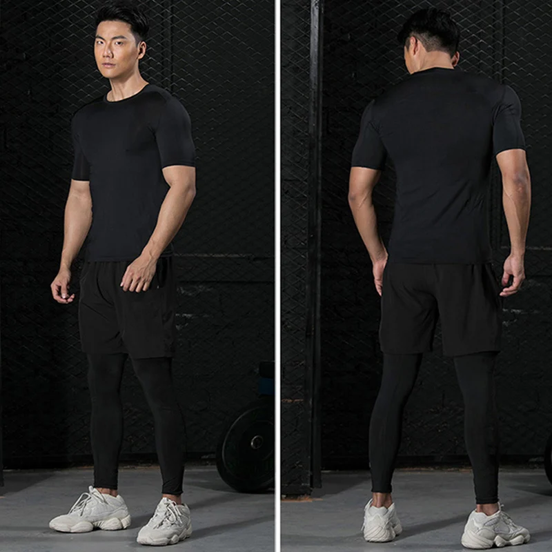 3 Pieces Fitness Suits Athleti - Compression Shorts Athletes のレビューと価格