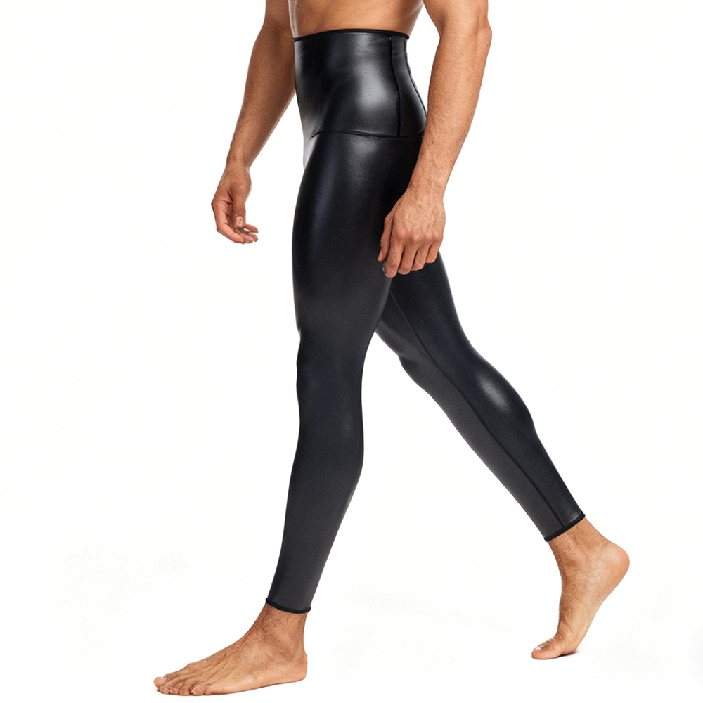 Sexy Men PU Leather Long Pants - Compression Long Pant のレビューと価格
