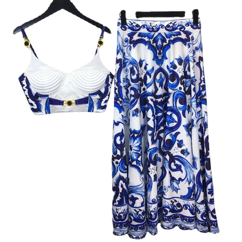 Summer Bohemain Blue And White - Suspender Tank Top のレビューと価格