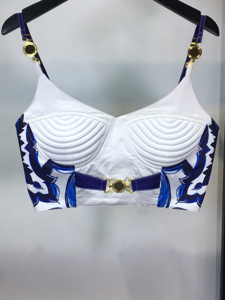 Summer Bohemain Blue And White - Suspender Tank Top のレビューと価格
