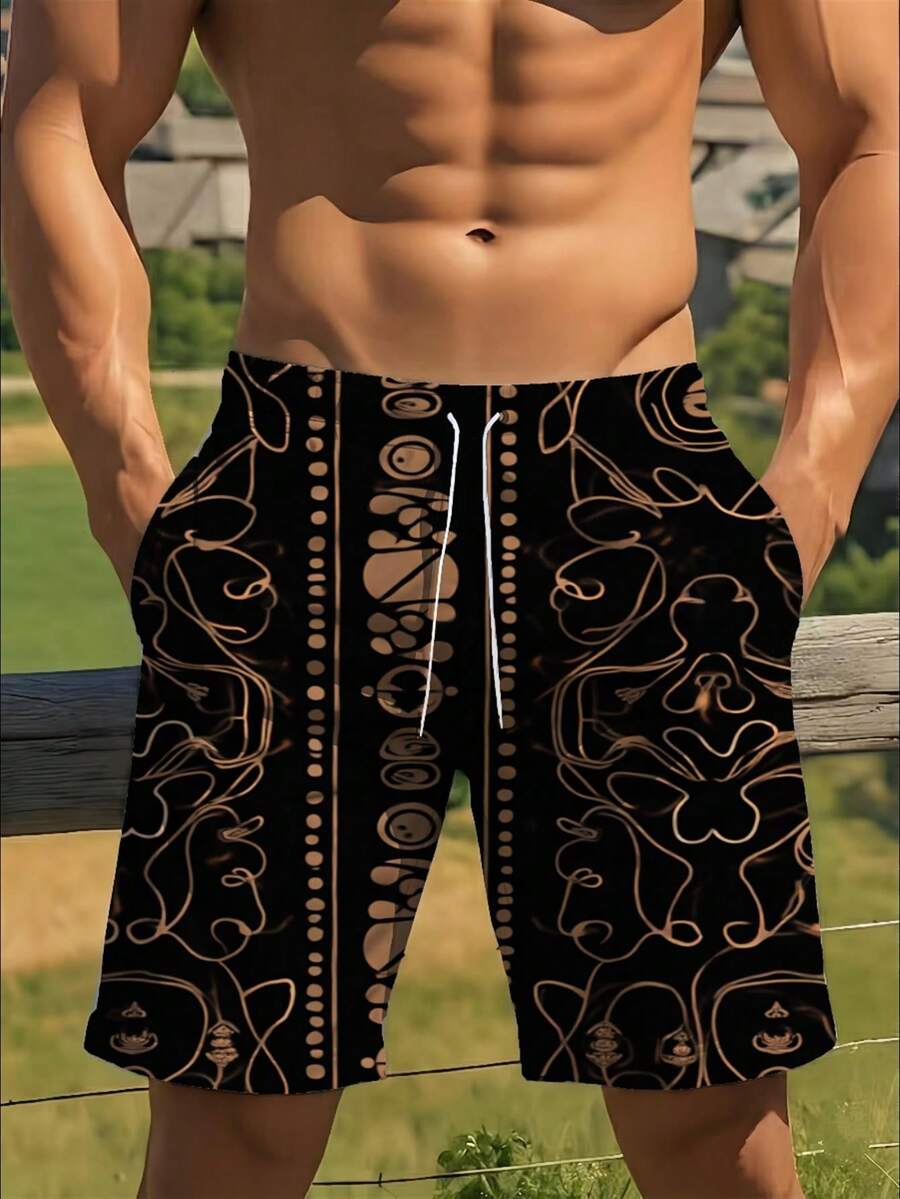 Mens Abstract Geometric Print  - Trunk Breathable Men のレビューと価格