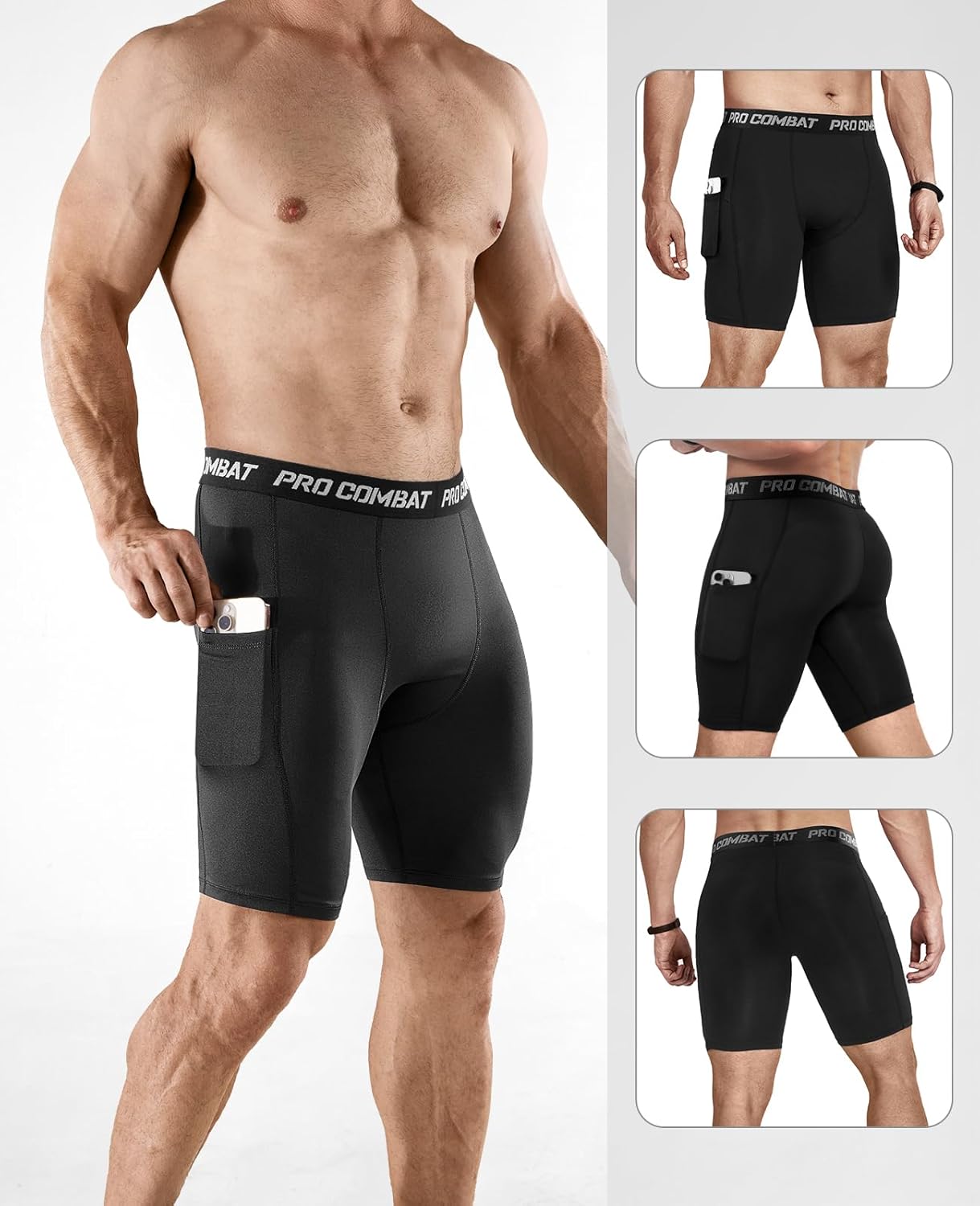 2/4 Pack Men's Compression Sho - Compression Shorts Athletes のレビューと価格