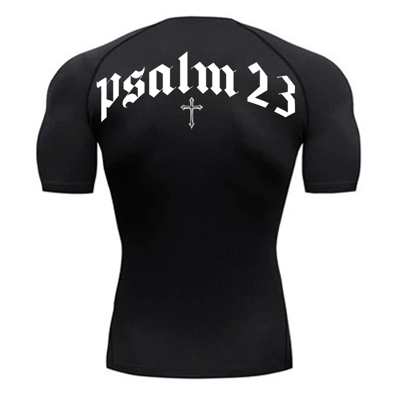 Psalm 23 Cross Print Compressi - Base Layer Top のレビューと価格
